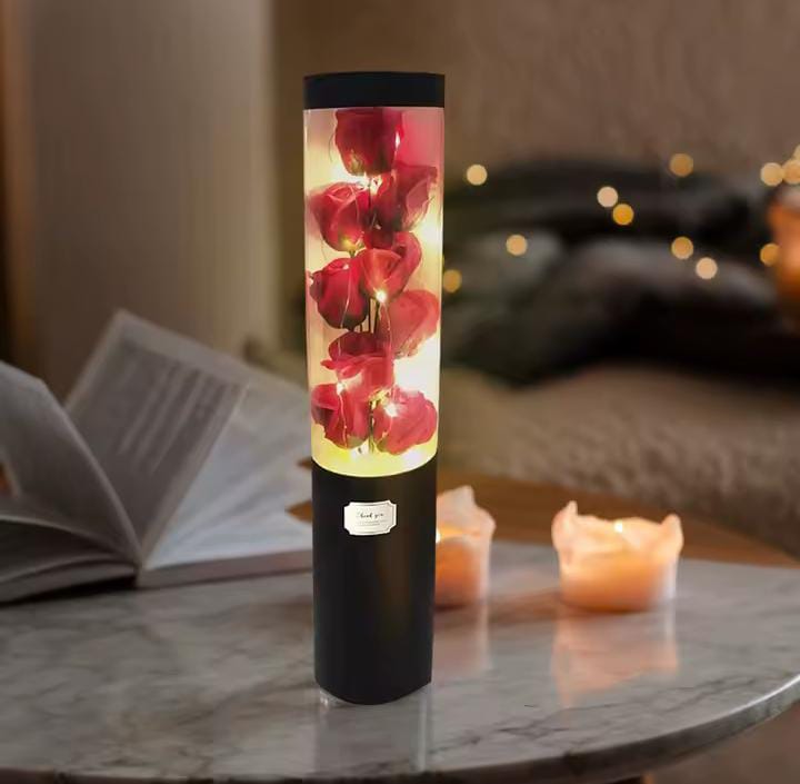 Ramo de flores con pétalos de jabón con luces largo - Imagen 5